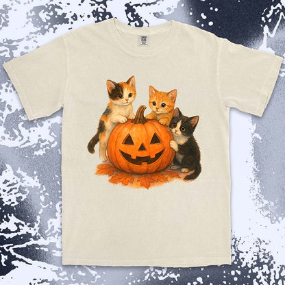 Halloween cats pumpkin cute kittens spooky shirt