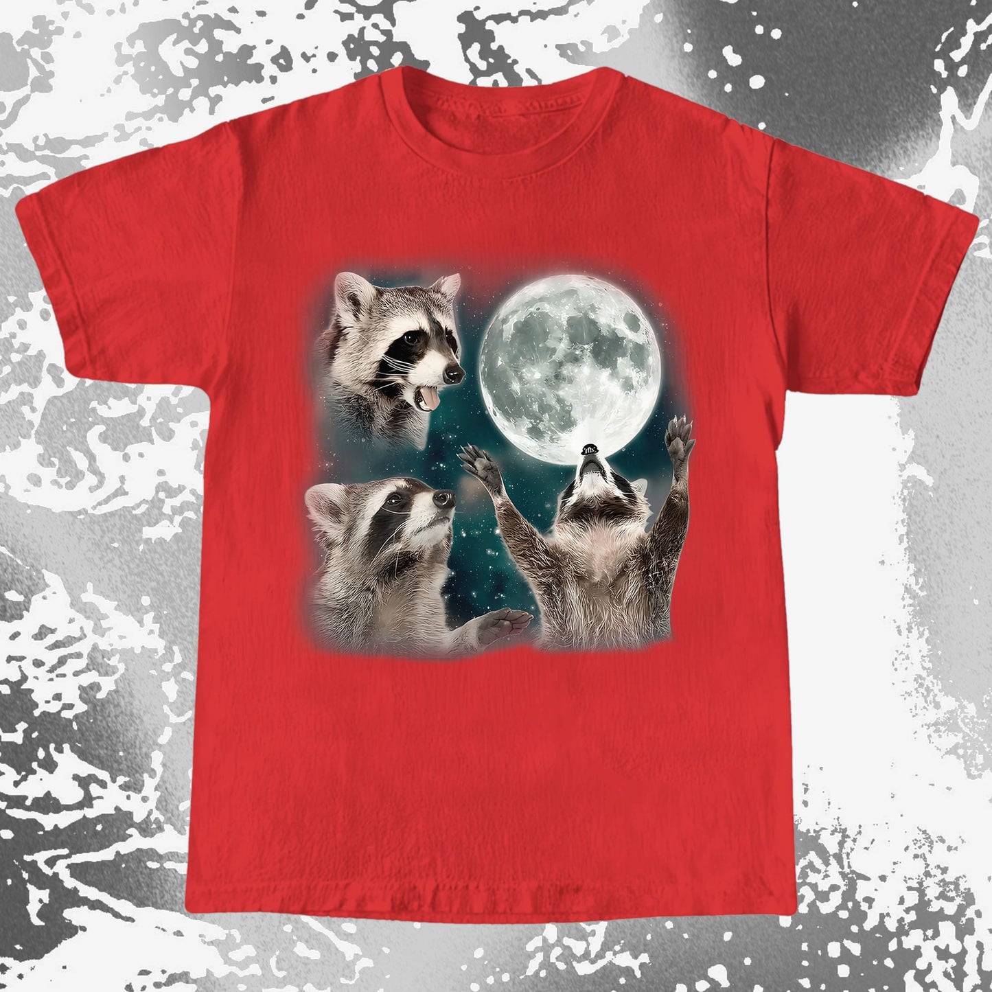 Three Raccoons Howling at the Moon Shirt