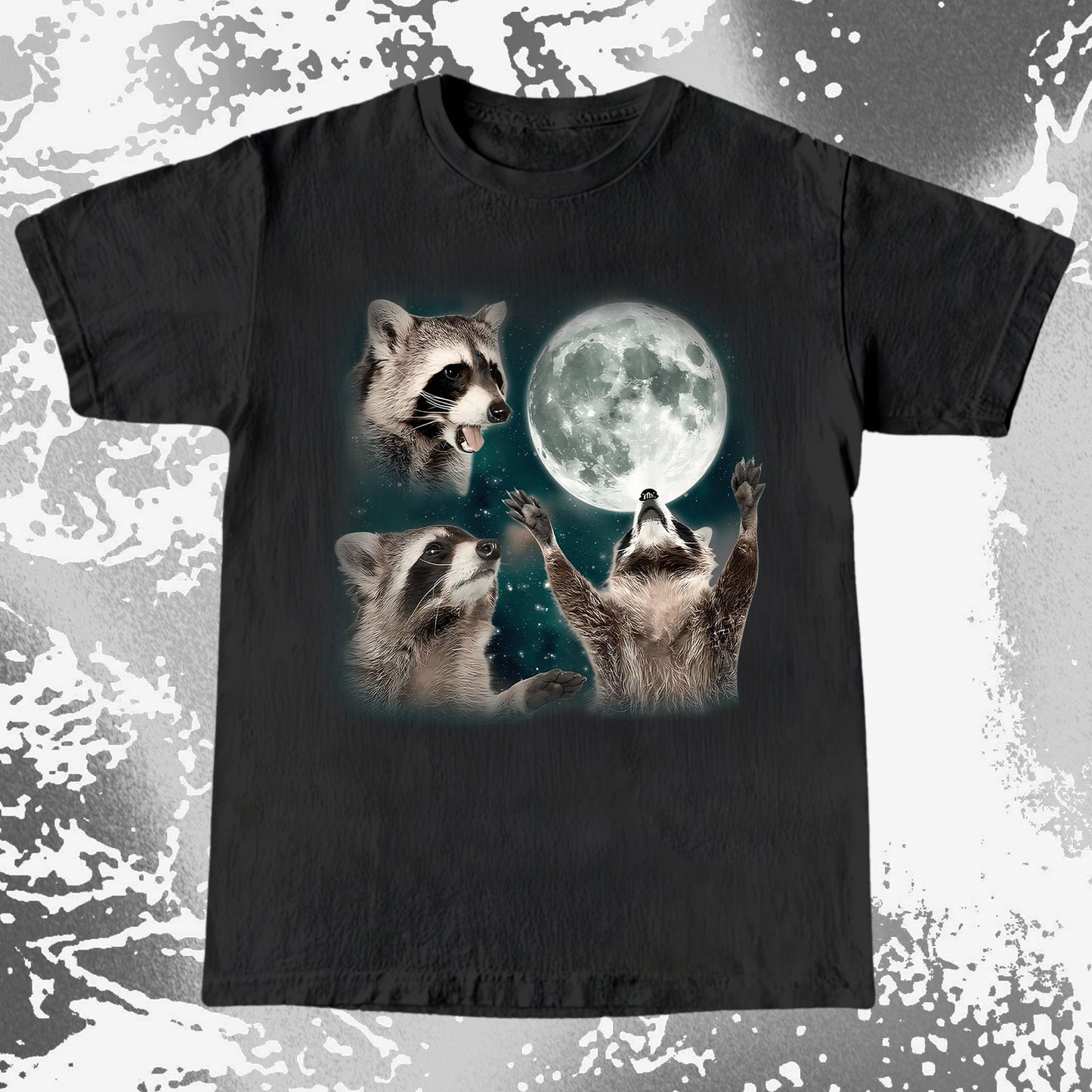 Three Raccoons Howling at the Moon Shirt