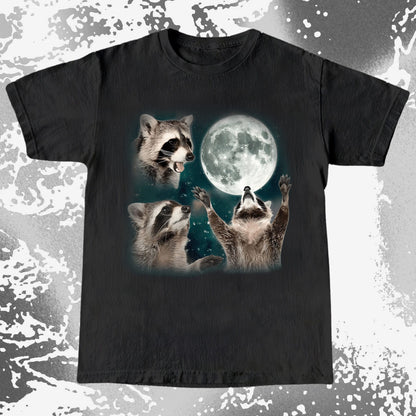 Three Raccoons Howling at the Moon Shirt