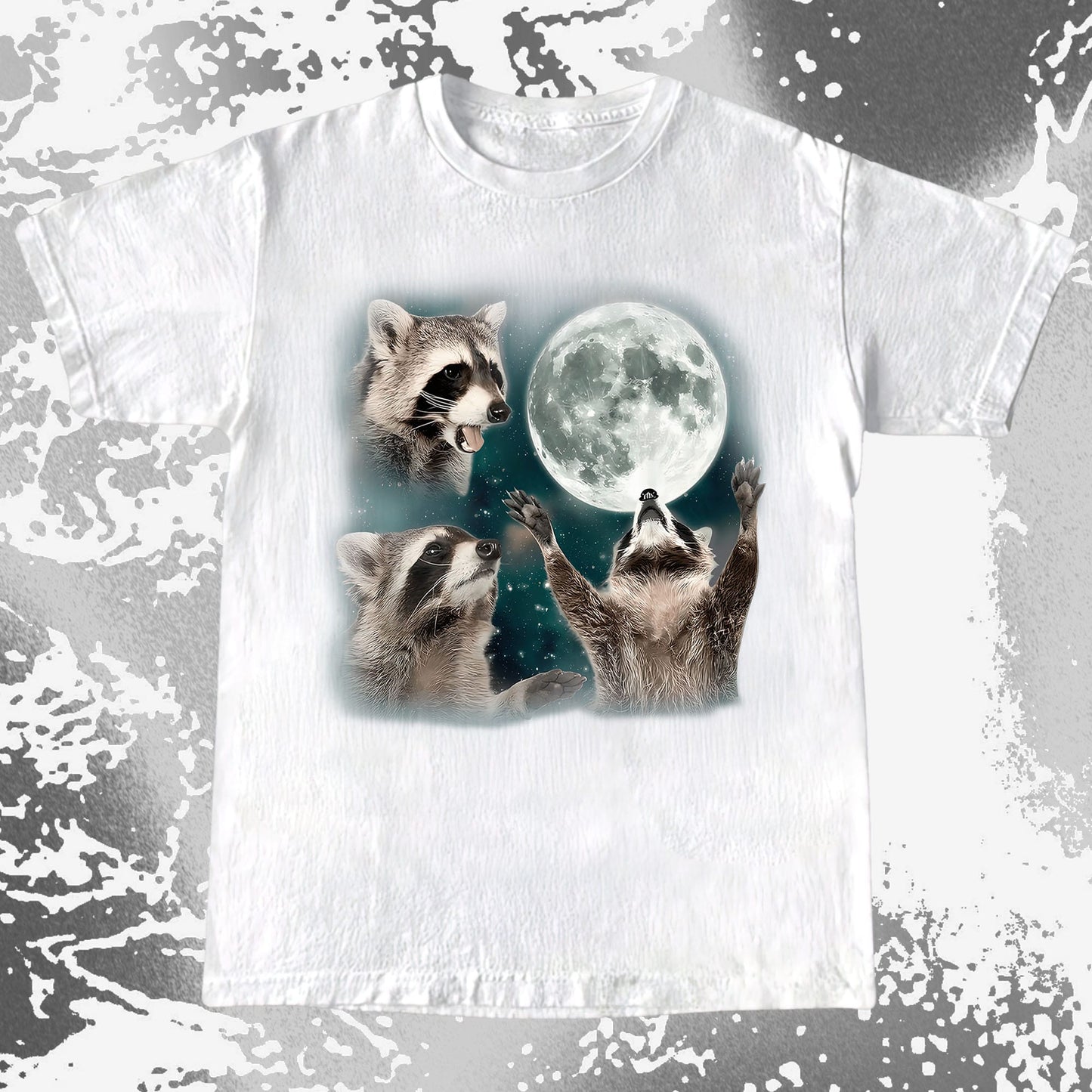 Three Raccoons Howling at the Moon Shirt
