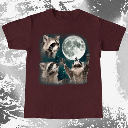 Three Raccoons Howling at the Moon Shirt