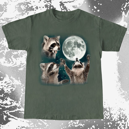 Three Raccoons Howling at the Moon Shirt