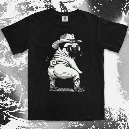 Cowboy pug funny dance twerking humor dog shirt