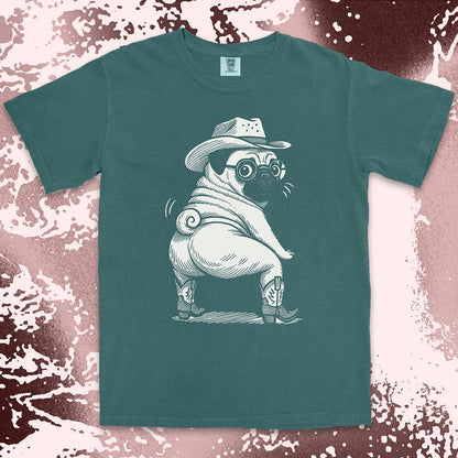 Cowboy pug funny dance twerking humor dog shirt