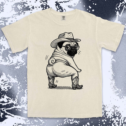 Cowboy pug funny dance twerking humor dog shirt