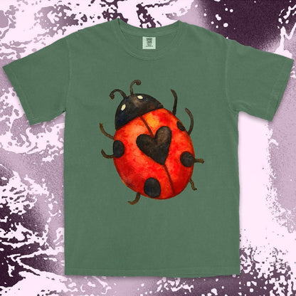 Ladybug with heart marking on back cute nature insect shirt
