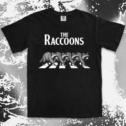 the raccoons parody shirt abbey road funny band raccoon tee
