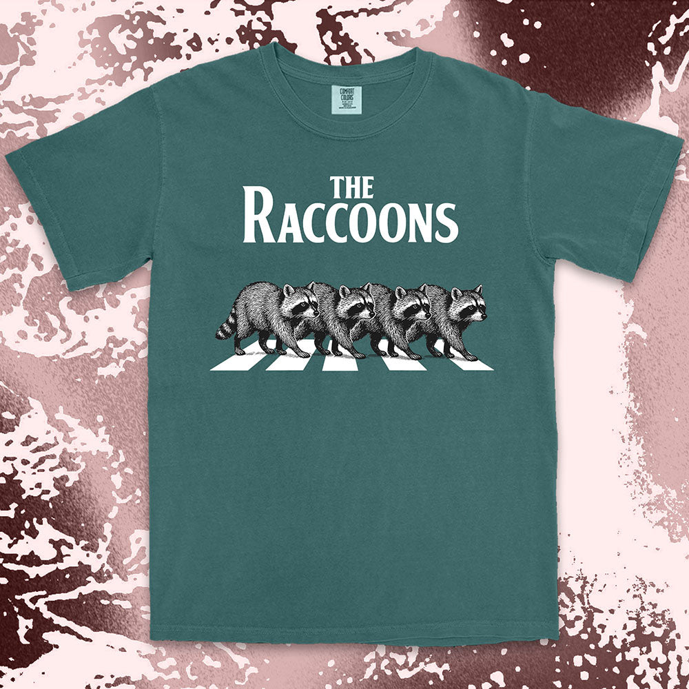 the raccoons parody shirt abbey road funny band raccoon tee