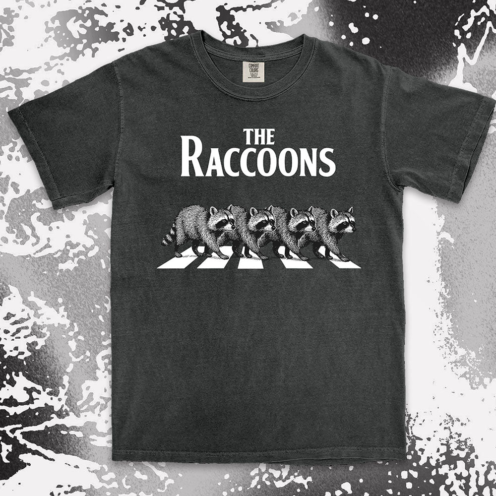 the raccoons parody shirt abbey road funny band raccoon tee