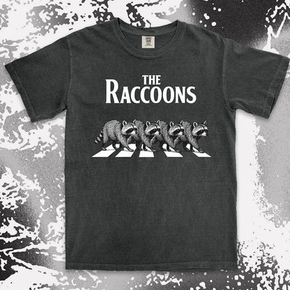 the raccoons parody shirt abbey road funny band raccoon tee