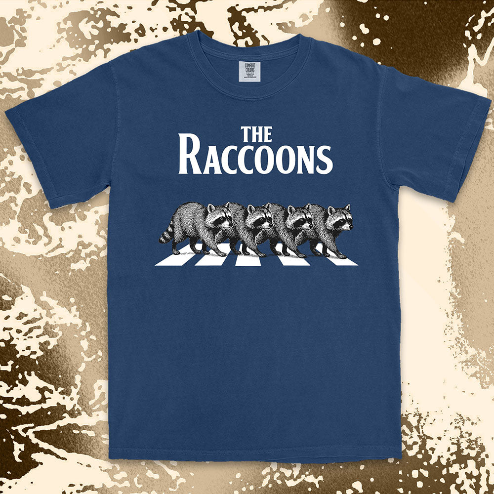 the raccoons parody shirt abbey road funny band raccoon tee