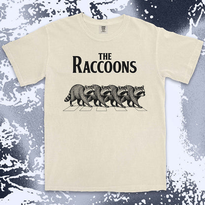 the raccoons parody shirt abbey road funny band raccoon tee