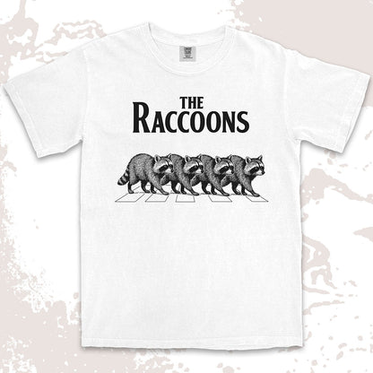 the raccoons parody shirt abbey road funny band raccoon tee