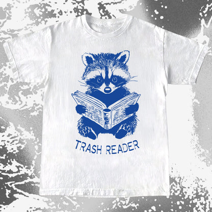 Trash Reader Raccoon Shirt – Funny Book Lover Graphic Tee