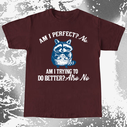 Am I Perfect? No Raccoon T-Shirt – Honest Self Awareness
