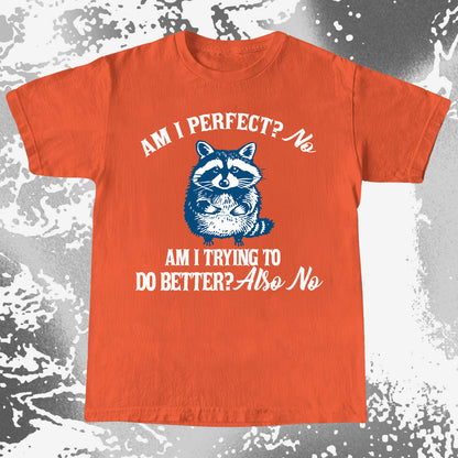 Am I Perfect? No Raccoon T-Shirt – Honest Self Awareness