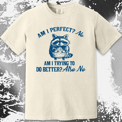 Am I Perfect? No Raccoon T-Shirt – Honest Self Awareness