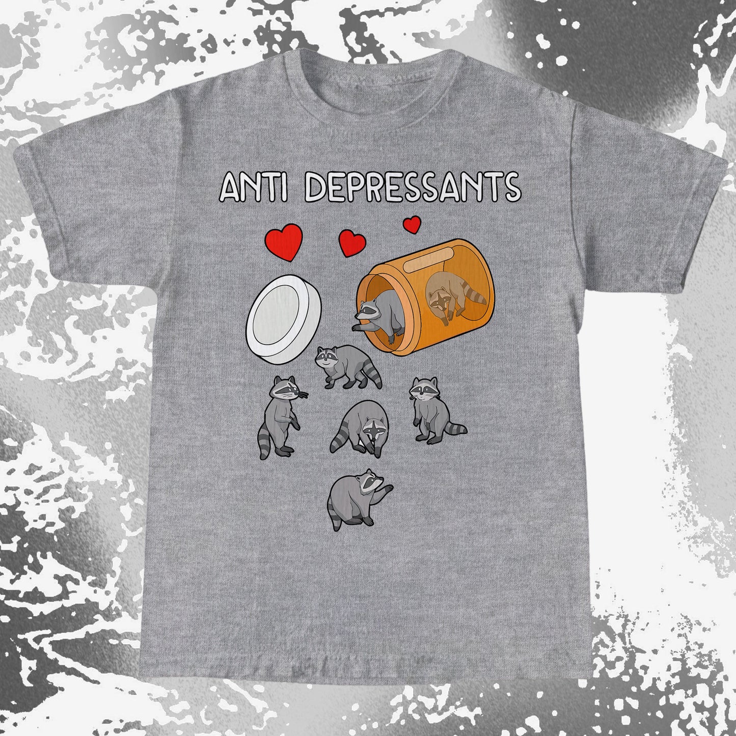 Anti Depressants Raccoon Shirt – Soft Dark Humor Mental Health Art
