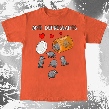 Anti Depressants Raccoon Shirt – Soft Dark Humor Mental Health Art