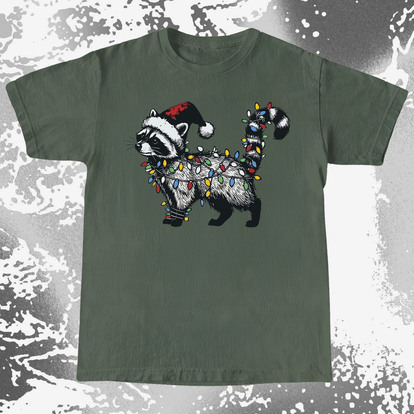 Funny Christmas Raccoon Lights