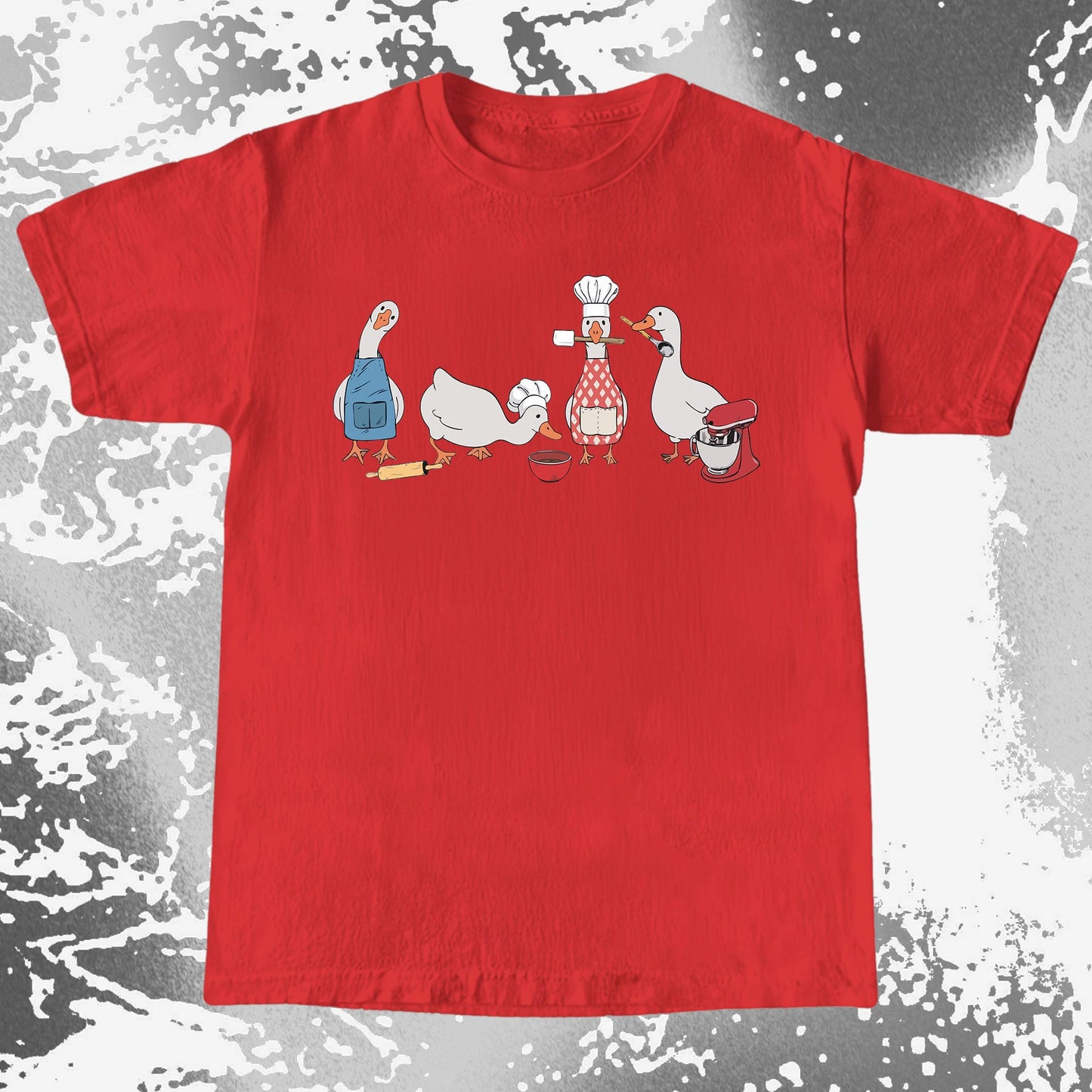 Cute Goose Baking Team Funny Chef Geese T-Shirt