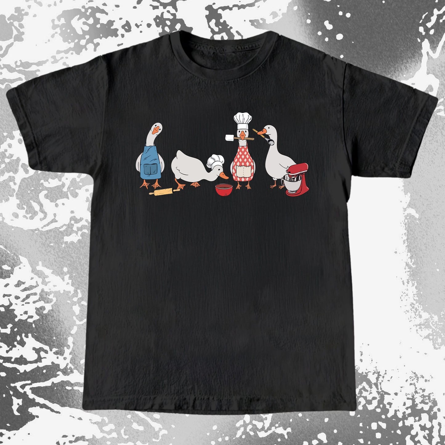 Cute Goose Baking Team Funny Chef Geese T-Shirt
