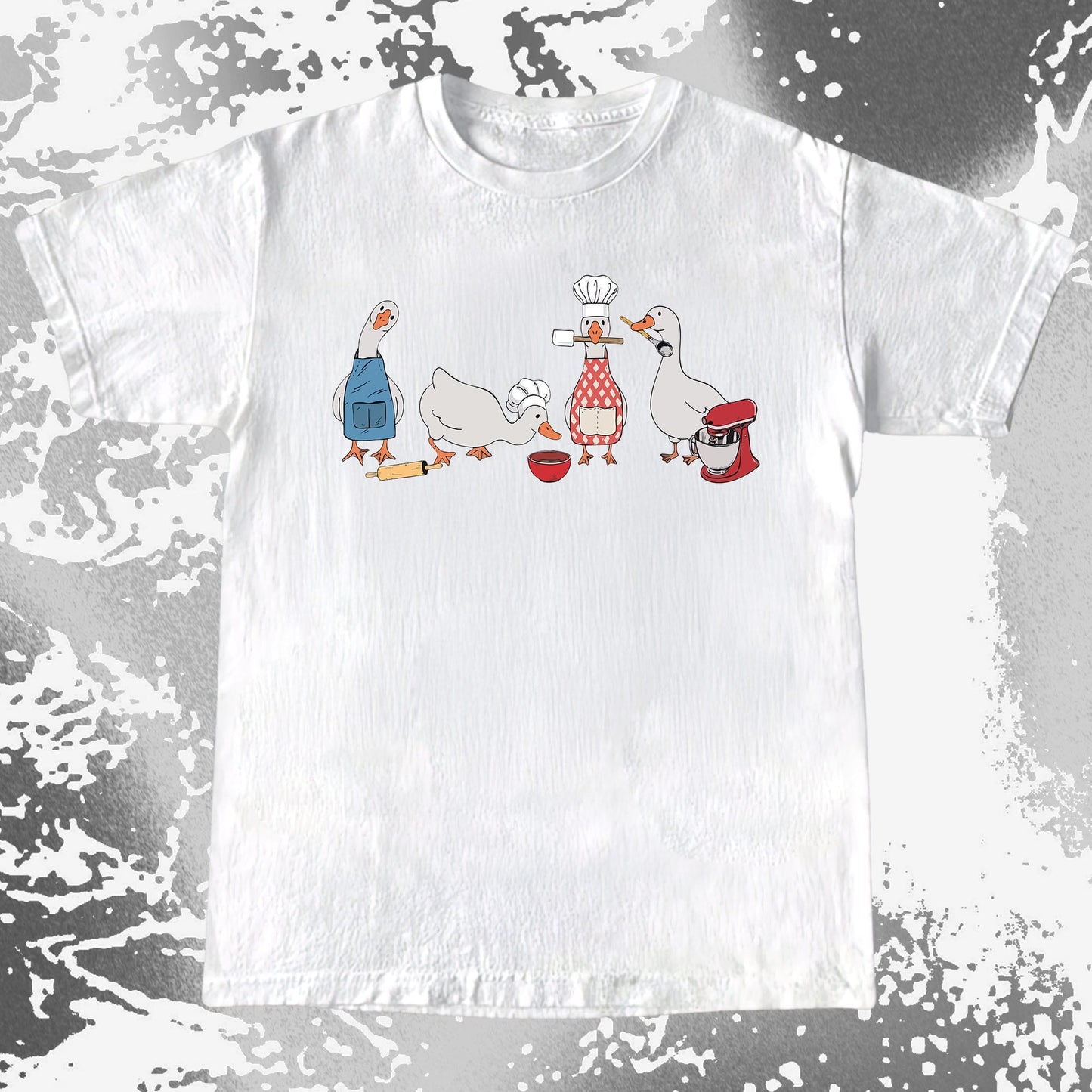 Cute Goose Baking Team Funny Chef Geese T-Shirt