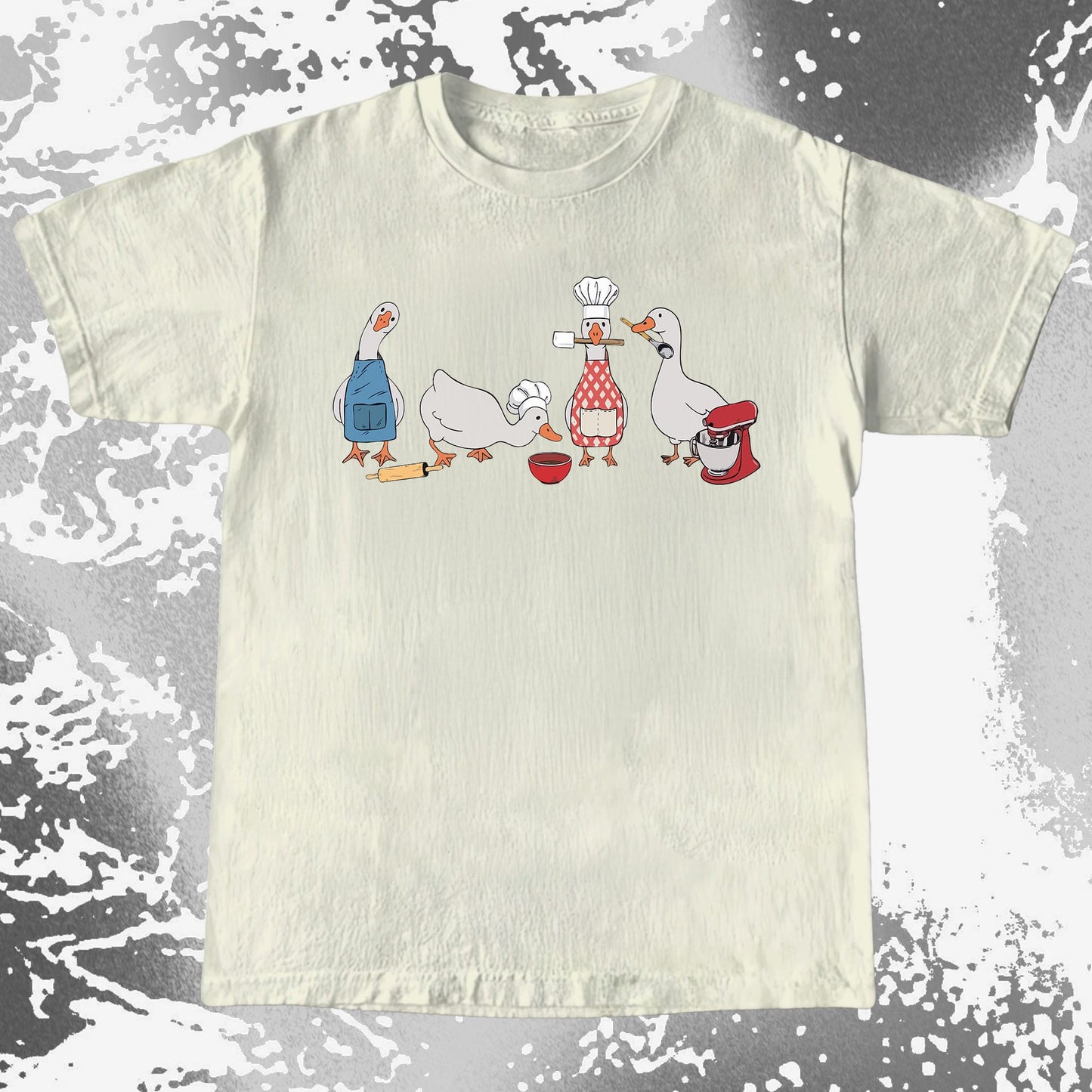 Cute Goose Baking Team Funny Chef Geese T-Shirt