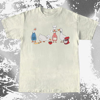 Cute Goose Baking Team Funny Chef Geese T-Shirt
