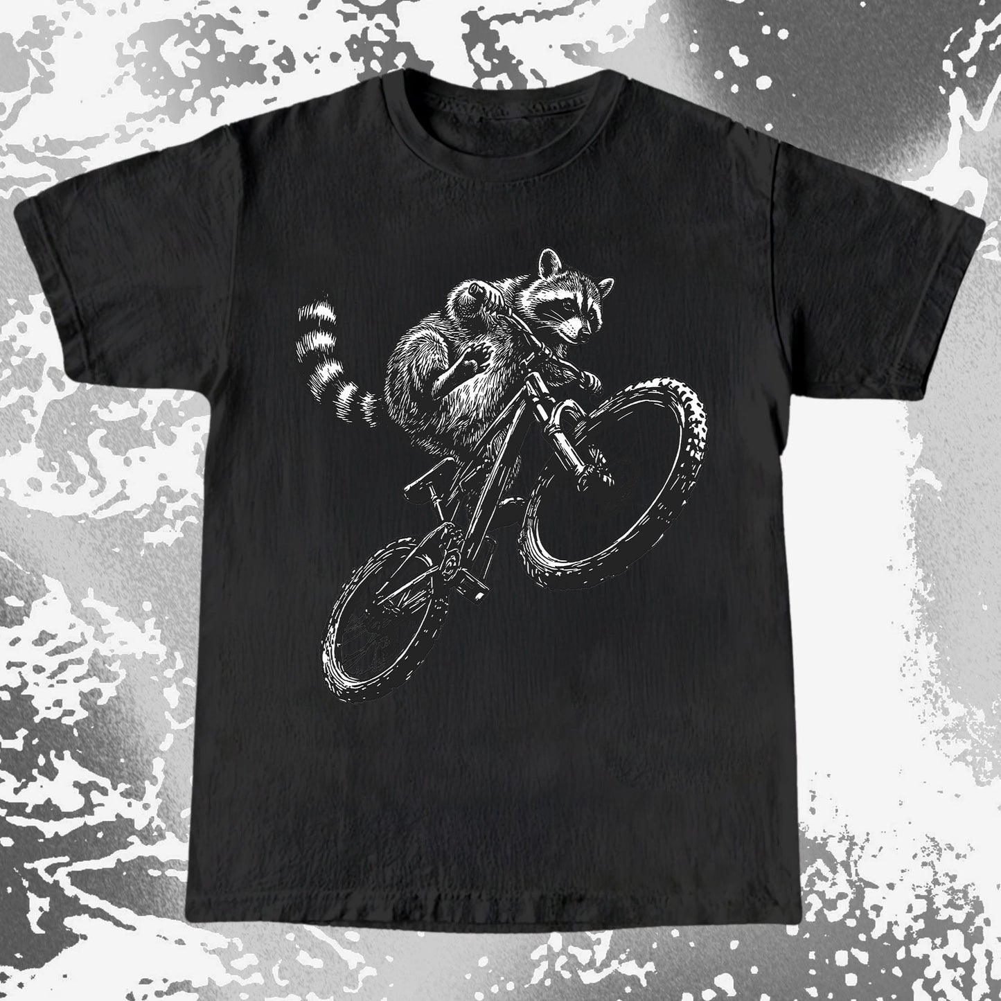 Raccoon Riding Bike Funny Cycling Shirt