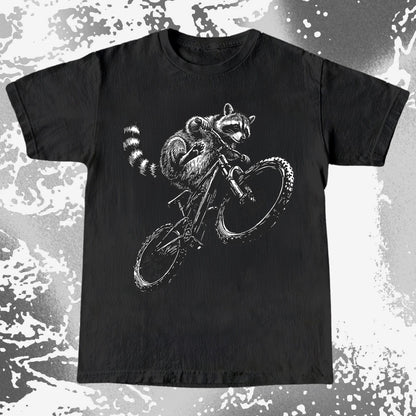 Raccoon Riding Bike Funny Cycling Shirt