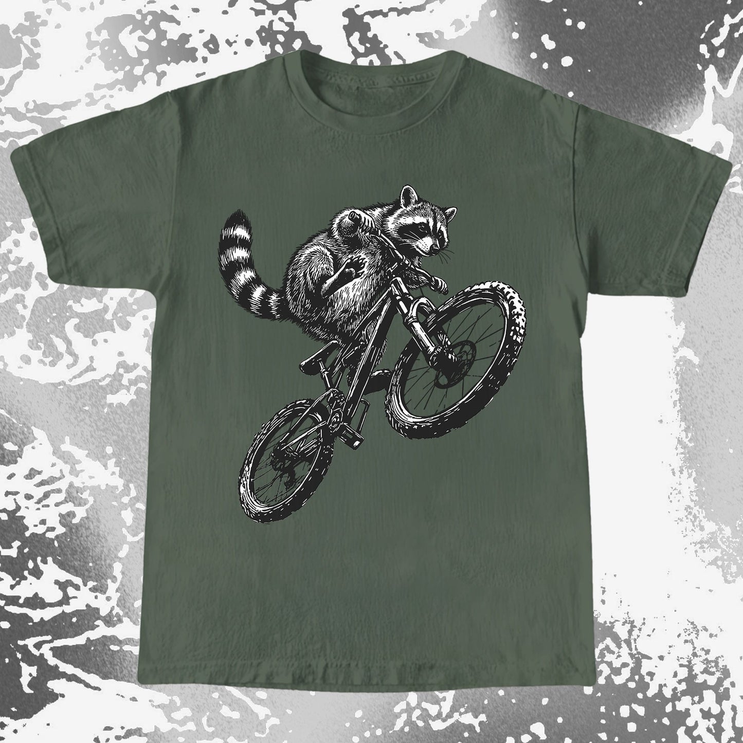 Raccoon Riding Bike Funny Cycling Shirt
