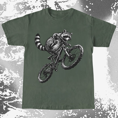 Raccoon Riding Bike Funny Cycling Shirt
