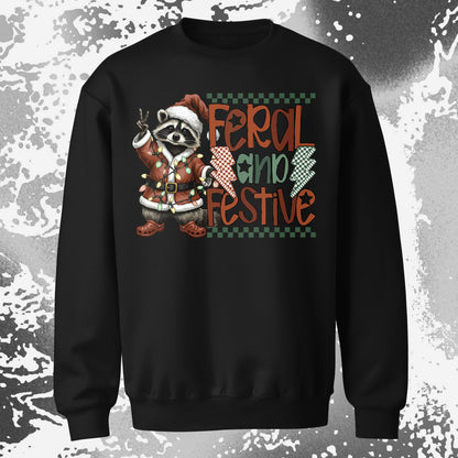 Feral And Festive Raccoon Christmas