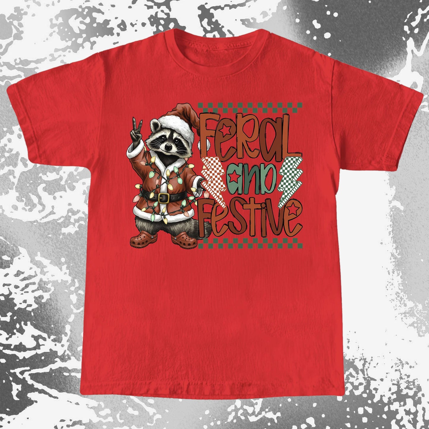 Feral And Festive Raccoon Christmas