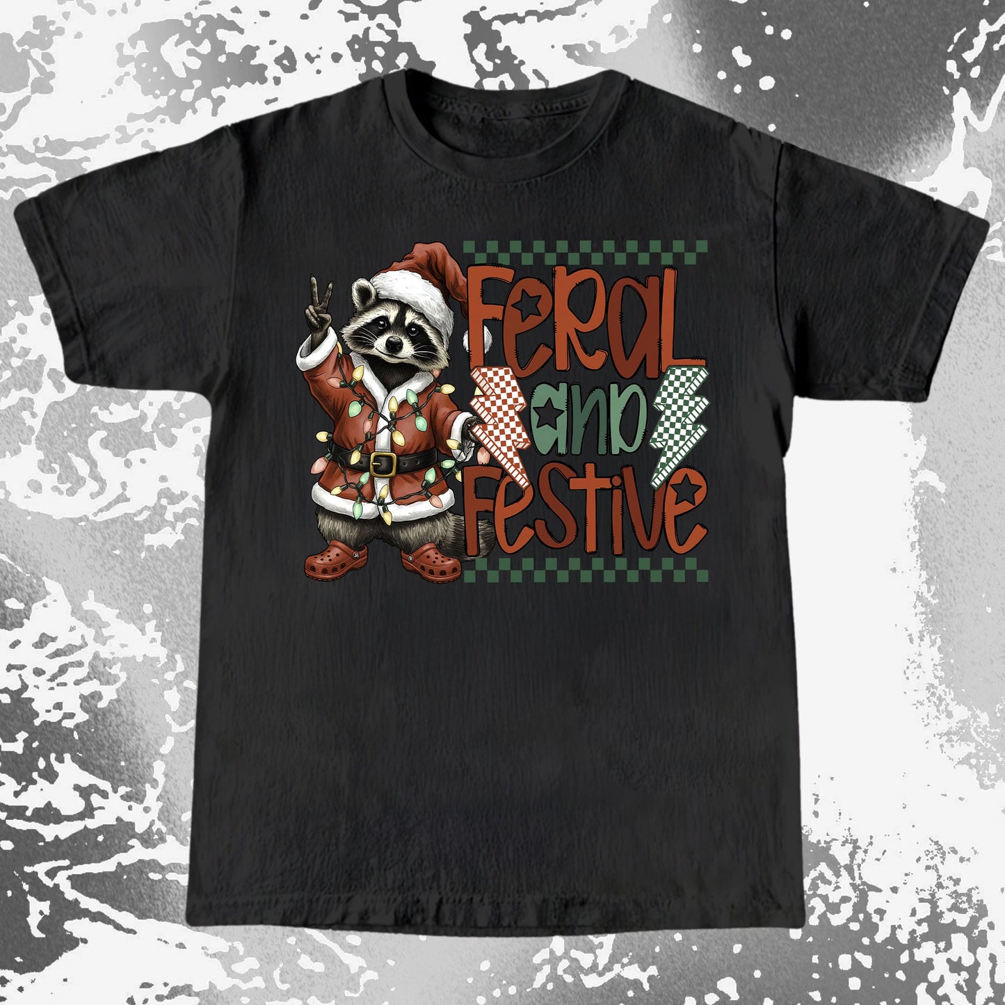 Feral And Festive Raccoon Christmas