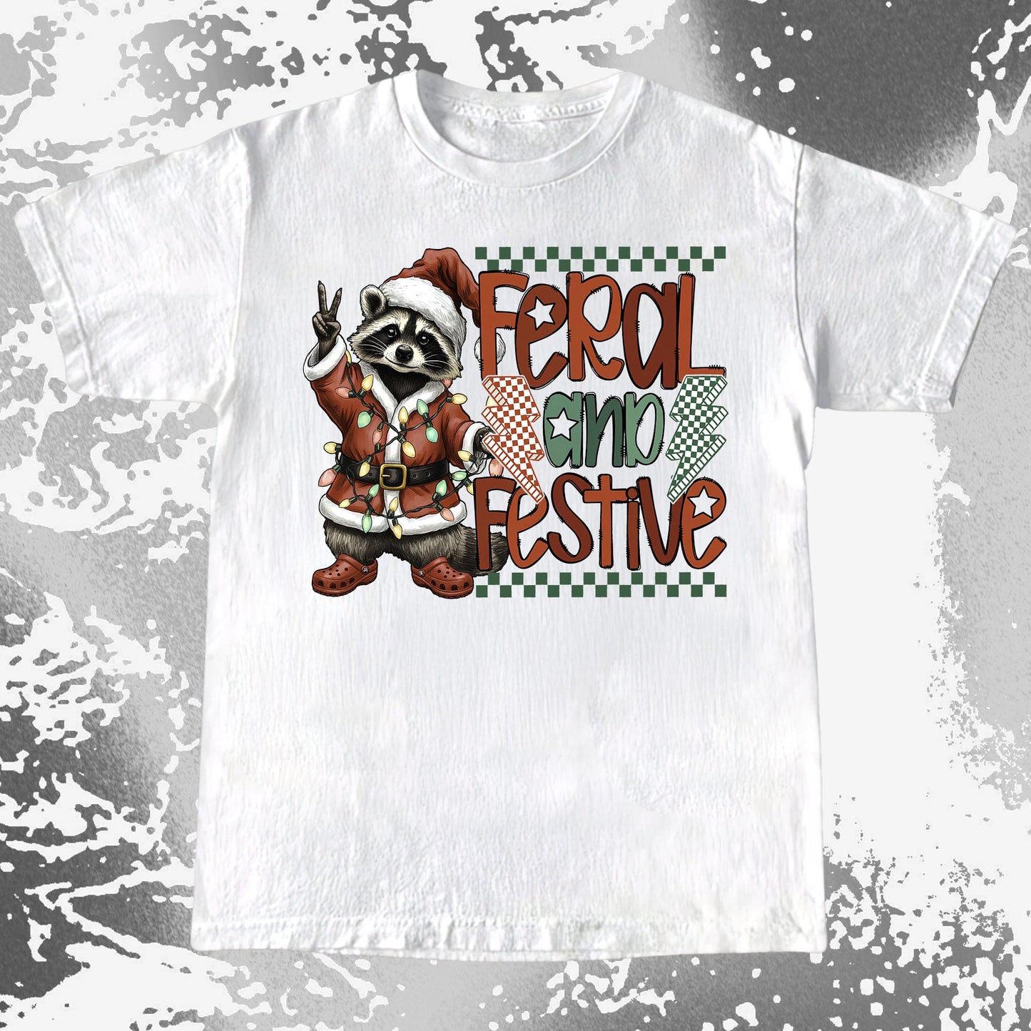 Feral And Festive Raccoon Christmas