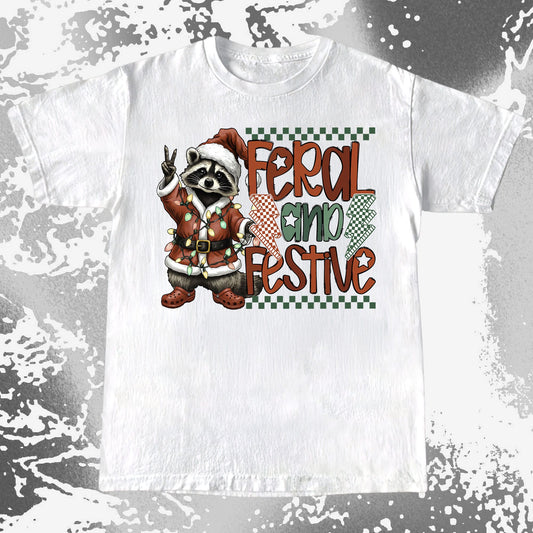 Feral And Festive Raccoon Christmas