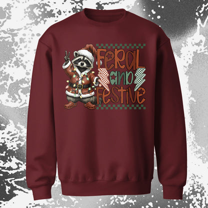 Feral And Festive Raccoon Christmas