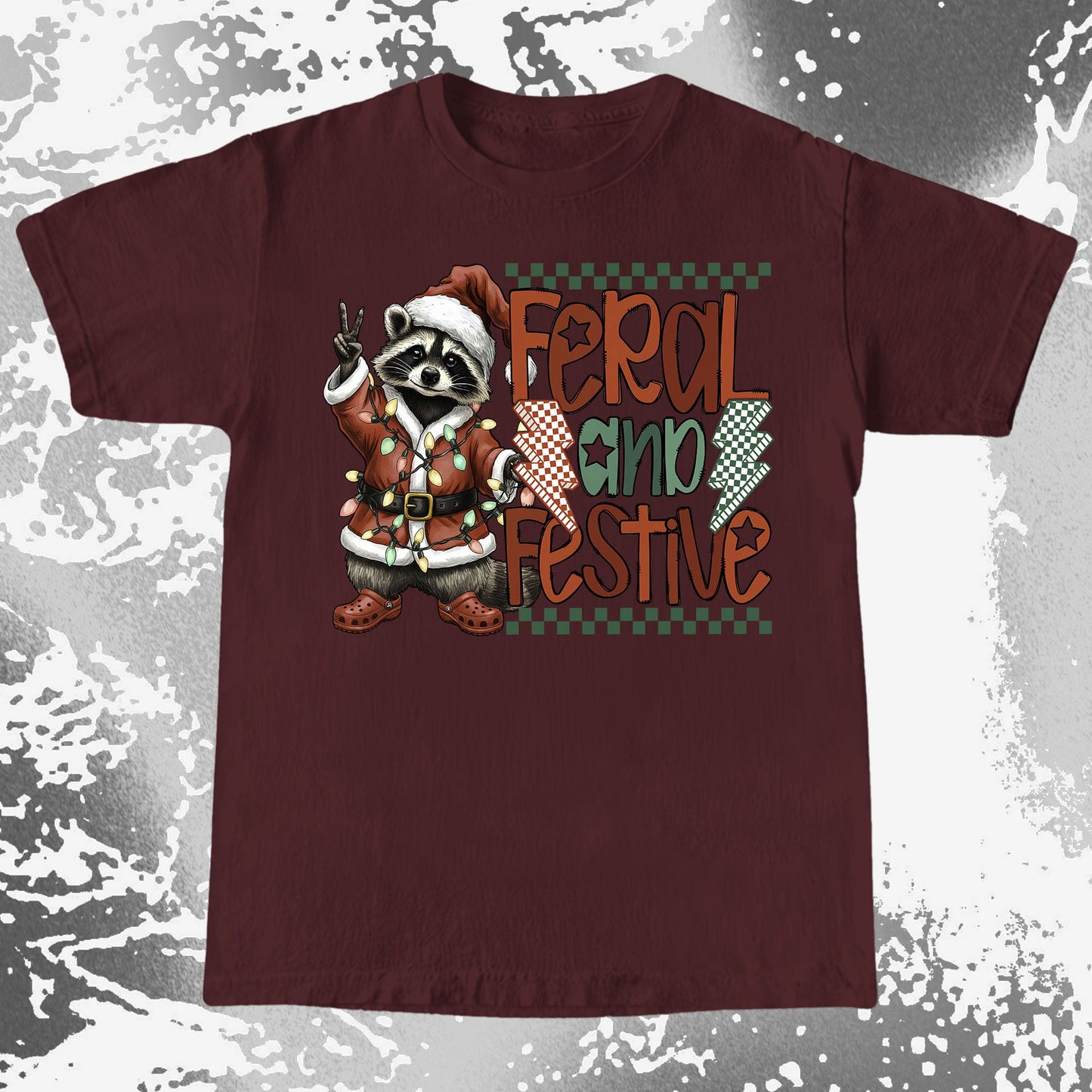 Feral And Festive Raccoon Christmas