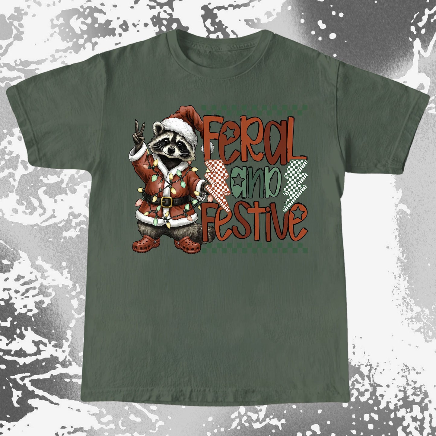 Feral And Festive Raccoon Christmas