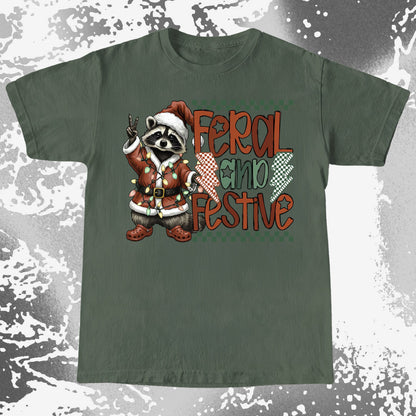 Feral And Festive Raccoon Christmas