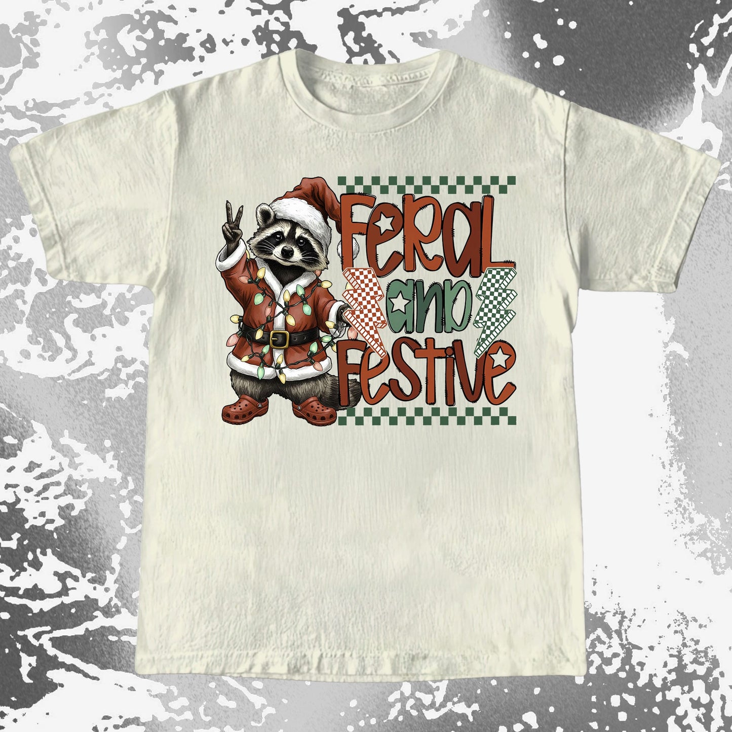 Feral And Festive Raccoon Christmas