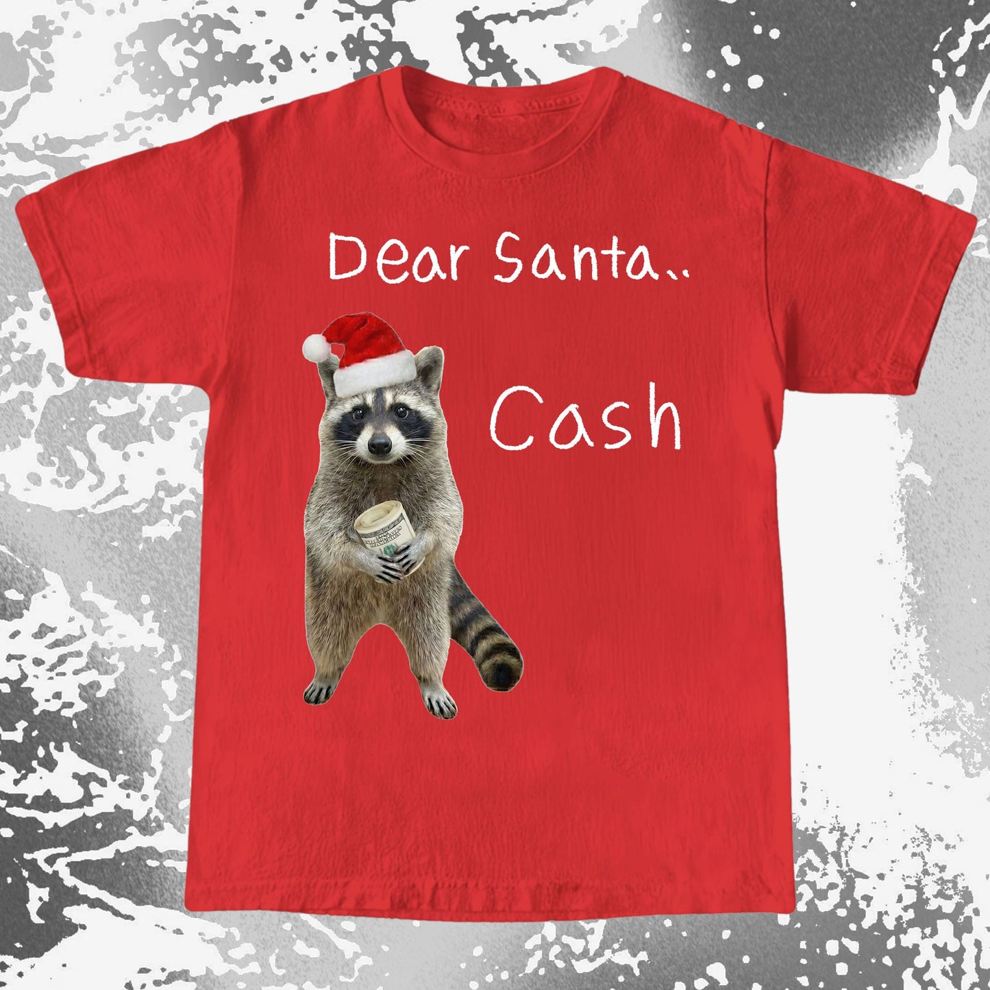 Dear Santa Cash Raccoon Christmas
