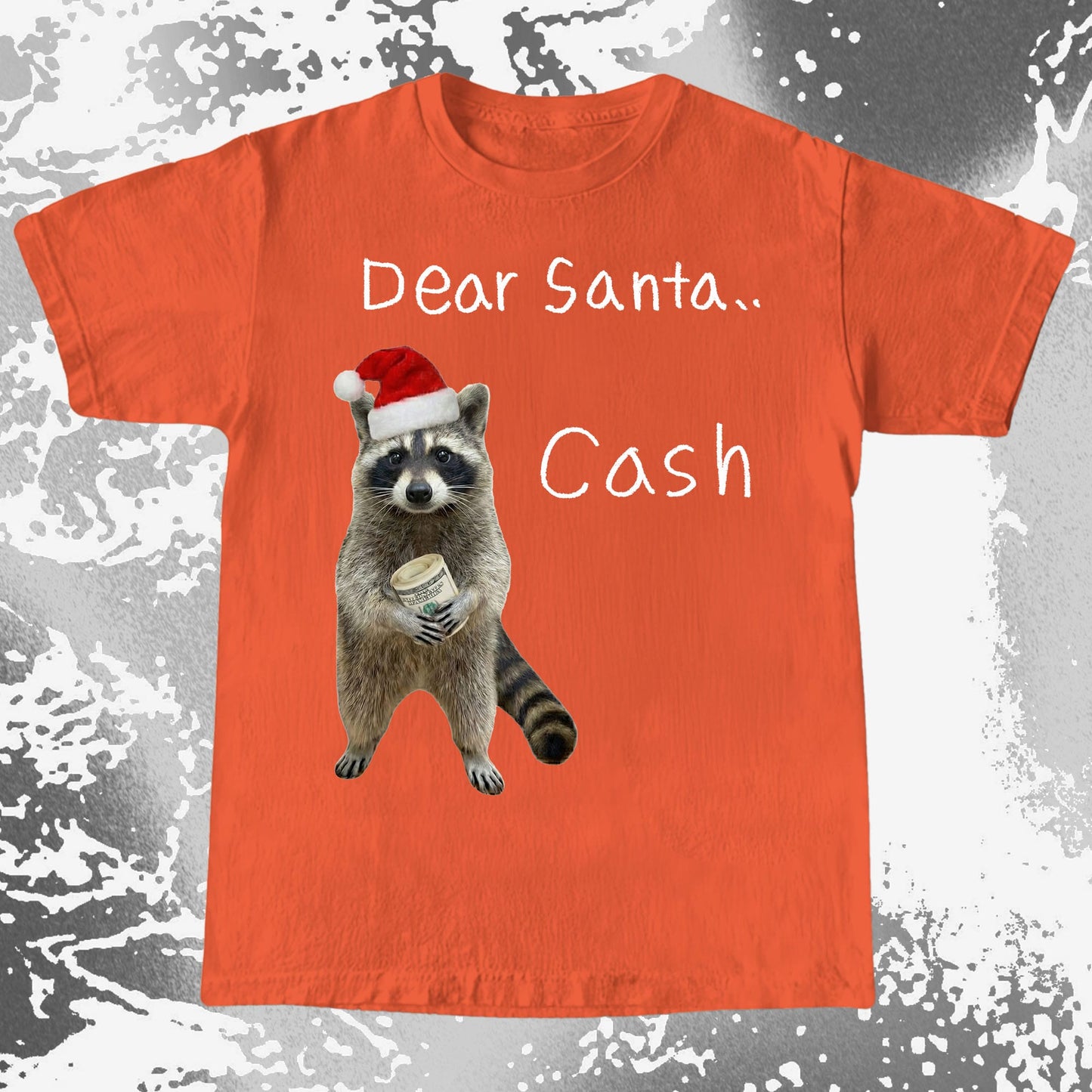 Dear Santa Cash Raccoon Christmas
