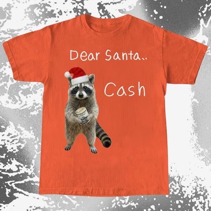 Dear Santa Cash Raccoon Christmas