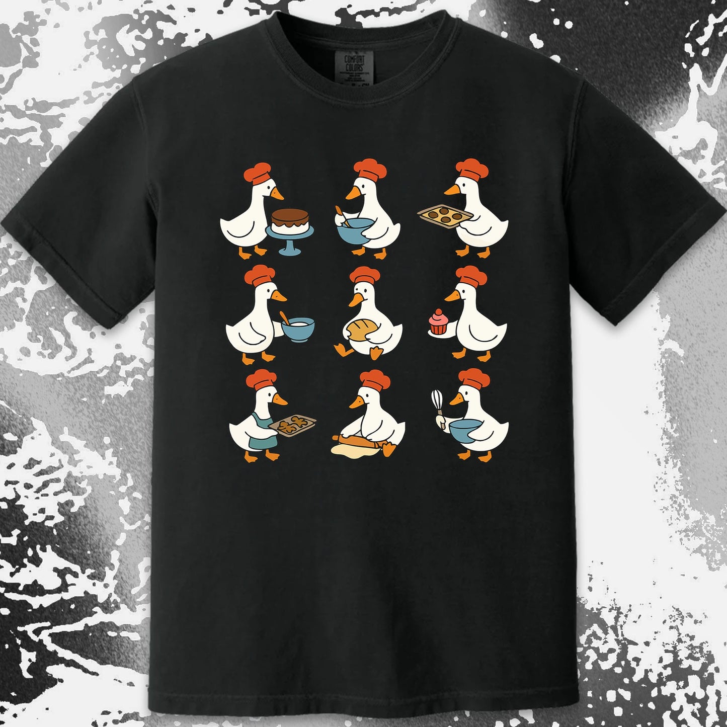 Cute Baking Ducks Chef Illustration Shirt