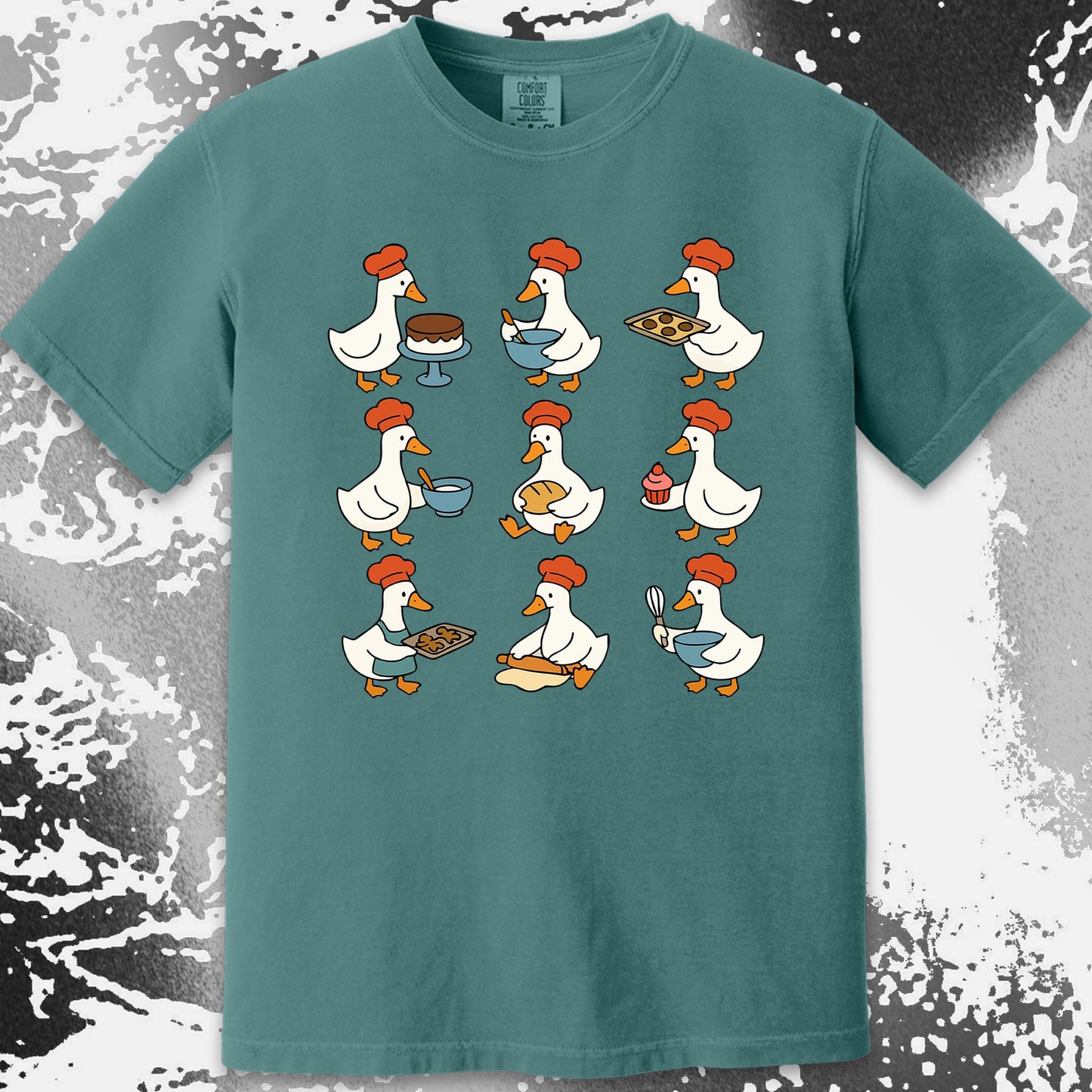 Cute Baking Ducks Chef Illustration Shirt