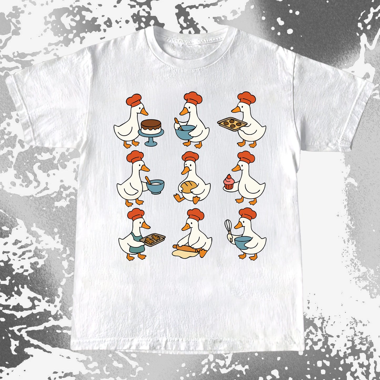 Cute Baking Ducks Chef Illustration Shirt